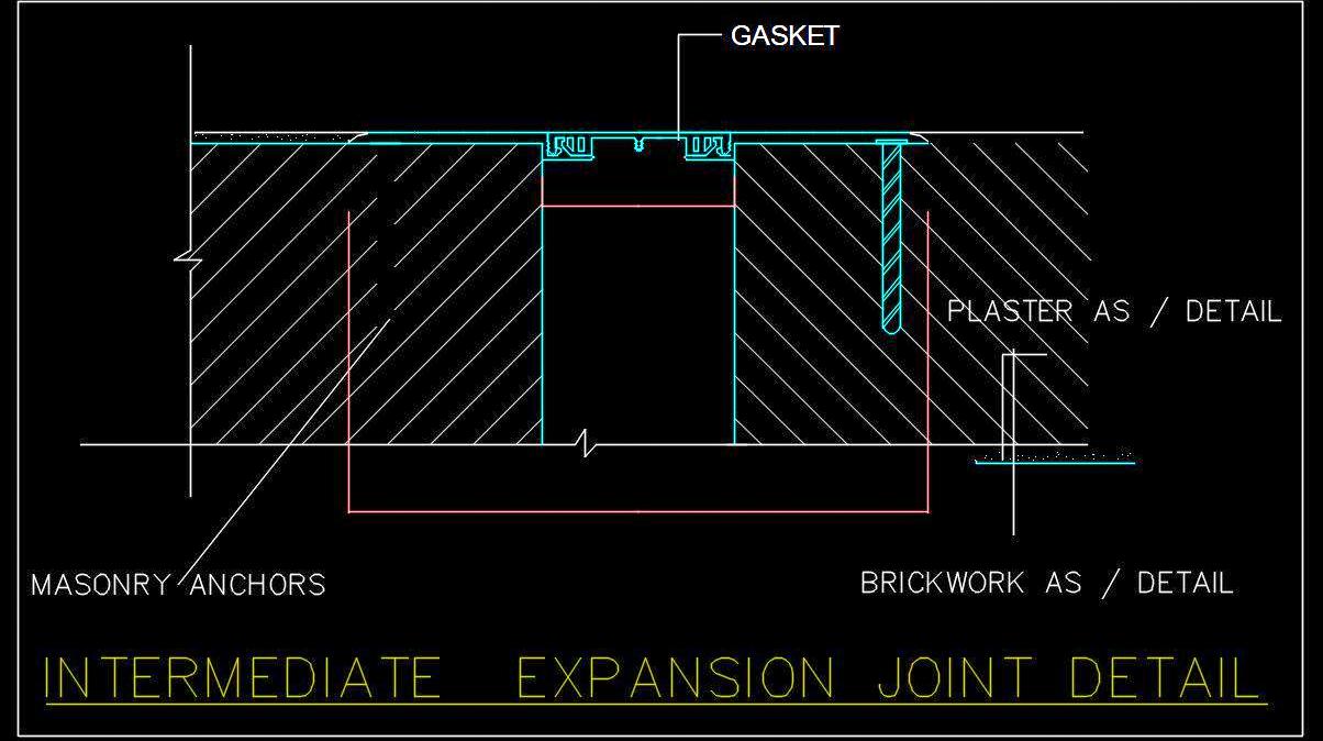 Intermediate Expansion Joint Sectional Detail - Free DWG